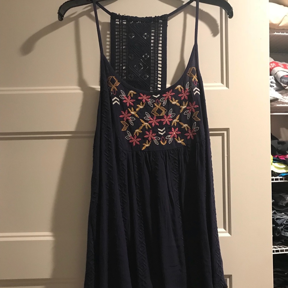 Blue rain tank top
